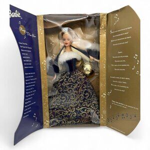 Barbie "Ring In The New Year" Collector Doll In Damaged Gold & Blue Box